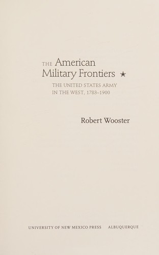 Cover of The American military frontiers