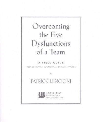 Cover of Overcoming the five dysfunctions of a team
