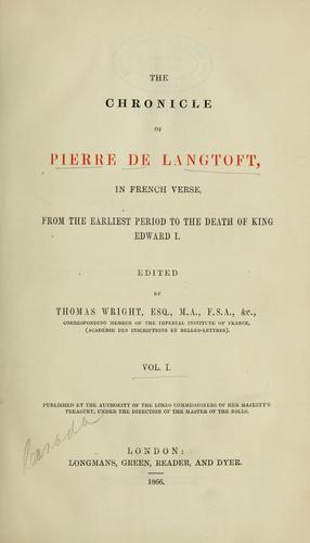 Cover of The chronicle of Pierre de Langtoft