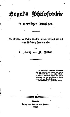 Cover of The philosophy of Hegel