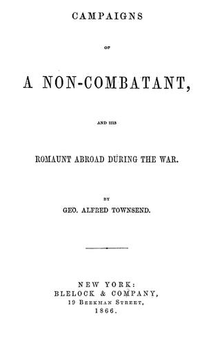 Cover of Campaigns of a non-combatant, and his romaunt abroad during the war