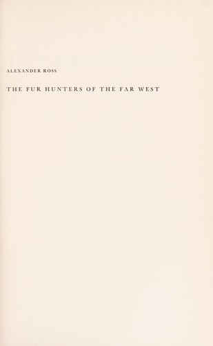 Cover of The fur hunters of the Far West