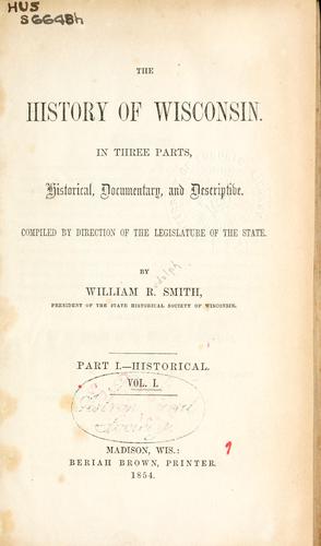 Cover of The history of Wisconsin