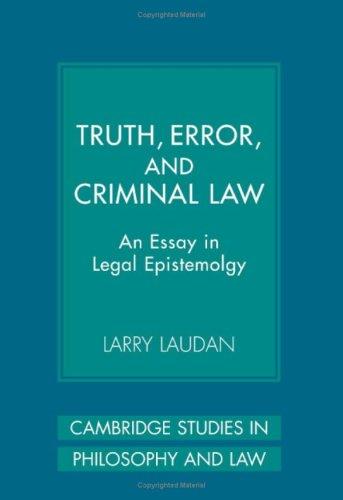 Cover of Truth, error, and criminal law
