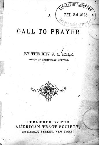 Cover of A call to prayer