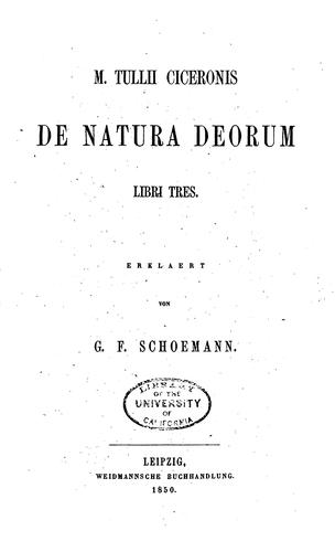 Cover of De Natura deorum