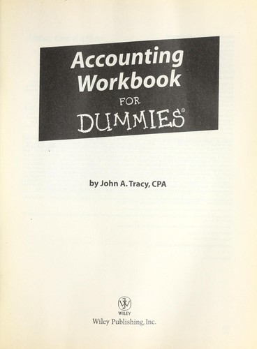 Cover of Accounting workbook for dummies