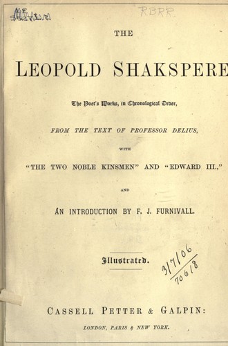 Cover of The Leopold Shakspere