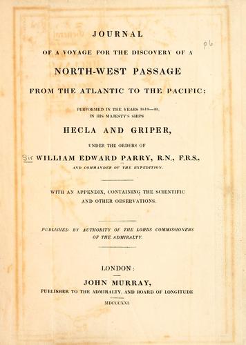 Cover of Journal of a voyage for the discovery of a north-west passage from the Atlantic to the Pacific