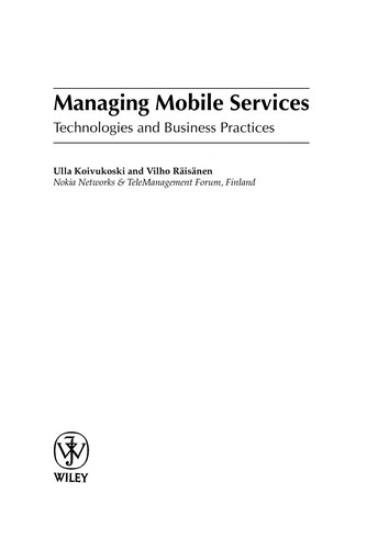 Cover of Managing mobile services