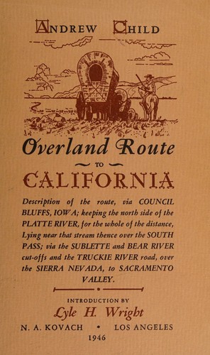 Cover of Overland route to California