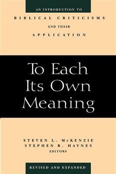 Cover of To Each Its Own Meaning