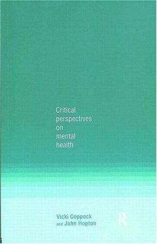 Cover of Critical Perspectives on Mental Health