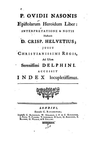 Cover of Ovid with an English translation: Heroides and Amores