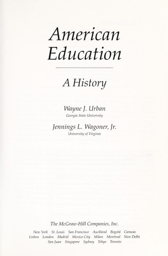 Cover of American education