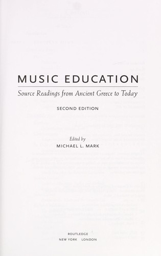 Cover of Music education