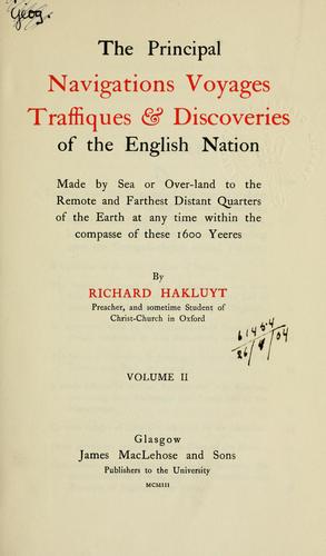 Cover of The principall navigations, voiages, and discoveries of the English nations
