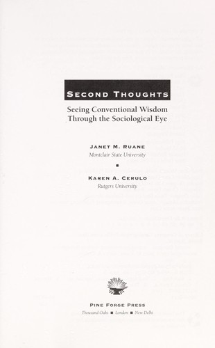 Cover of Second thoughts