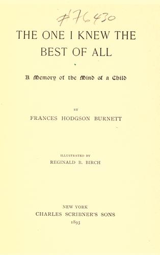 Cover of The one I knew the best of all