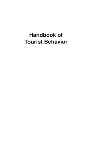 Cover of Handbook of tourist behavior