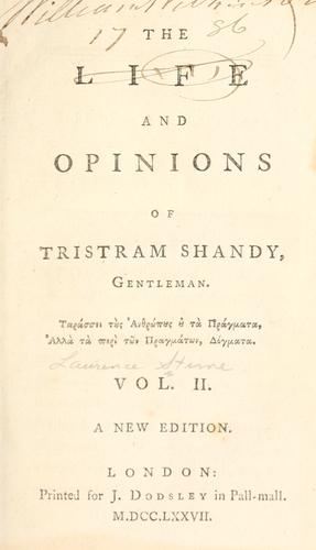 Cover of The Life and Opinions of Tristram Shandy, Gentleman