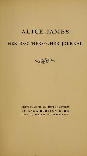 Cover of Alice James