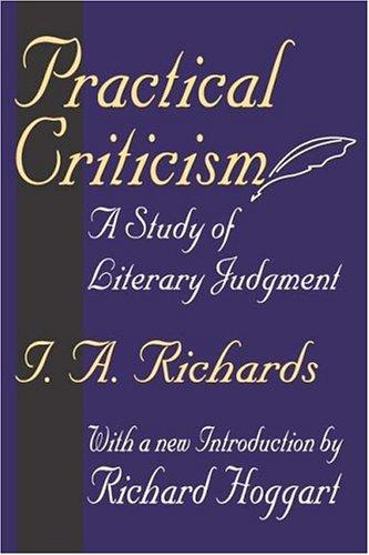 Cover of Practical criticism