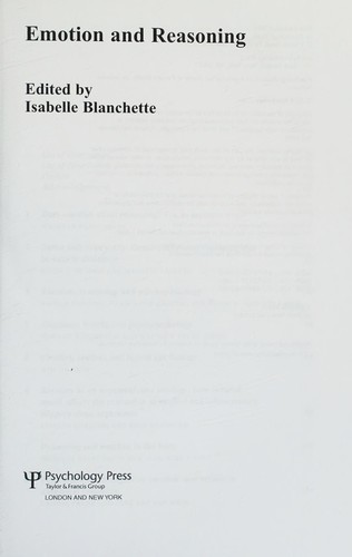 Cover of Emotion and Reasoning