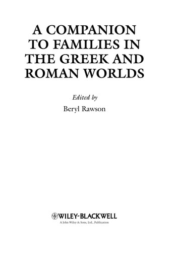 Cover of A companion to families in the Greek and Roman worlds