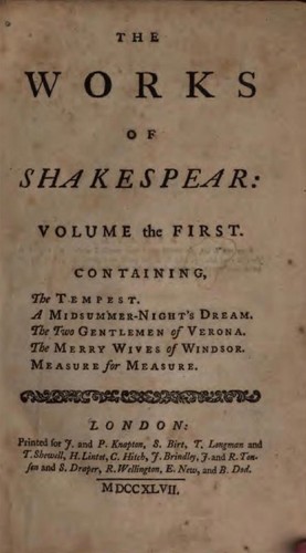 Cover of Plays (Measure for Measure / Merry Wives of Windsor / Midsummer Night's Dream / Tempest / Two Gentlemen of Verona)
