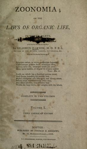 Cover of Zoonomia