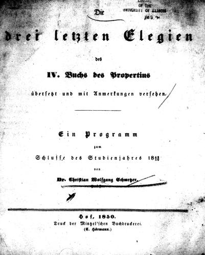 Cover of Elegiae