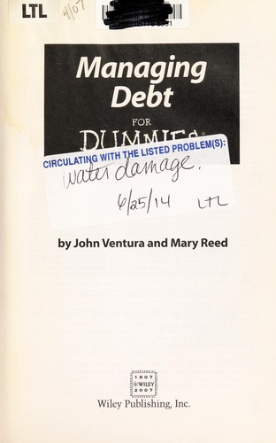 Cover of Managing debt for dummies