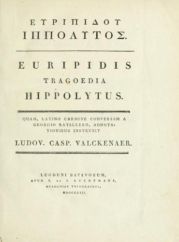 Cover of Hippolytus