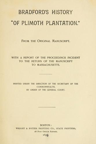 Cover of of Plimoth plantation