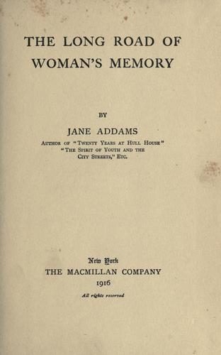 Cover of The long road of woman's memory