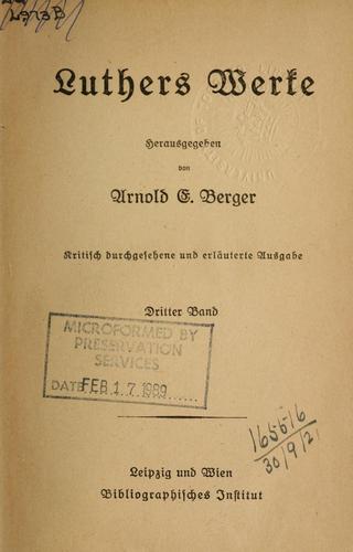 Cover of Werke