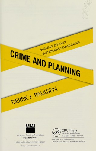 Cover of Crime and planning