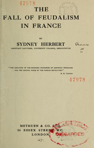 Cover of The fall of feudalism in France