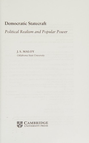 Cover of Democratic Statecraft