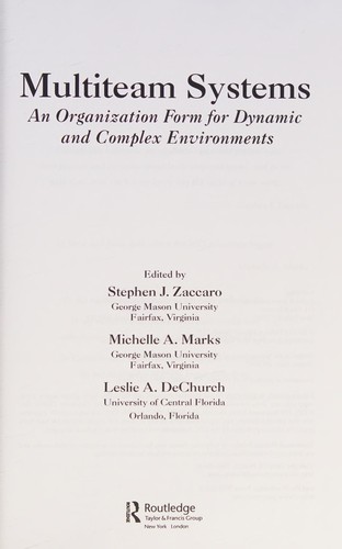 Cover of Multiteam systems