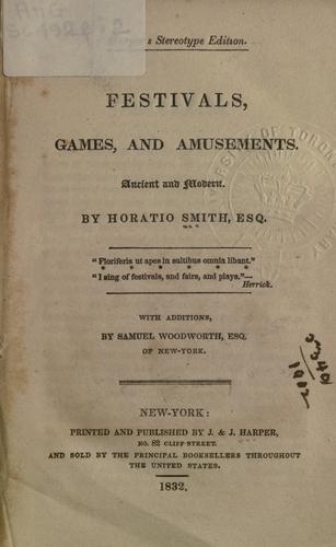 Cover of Festivals, games, and amusements