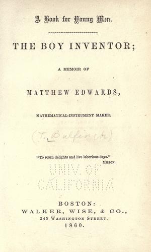 Cover of The boy inventor