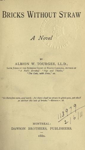 Cover of Bricks without straw