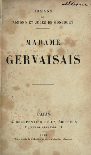 Cover of Madame Gervaisais