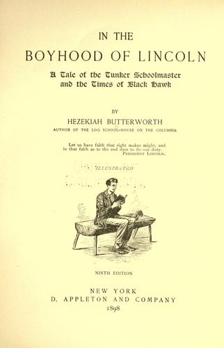 Cover of In the boyhood of Lincoln