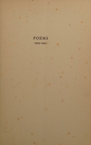 Cover of Poems, 1909-1925