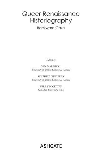 Cover of Queer Renaissance historiography