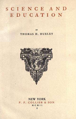 Cover of Science and education
