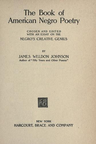 Cover of The Book of American Negro Poetry